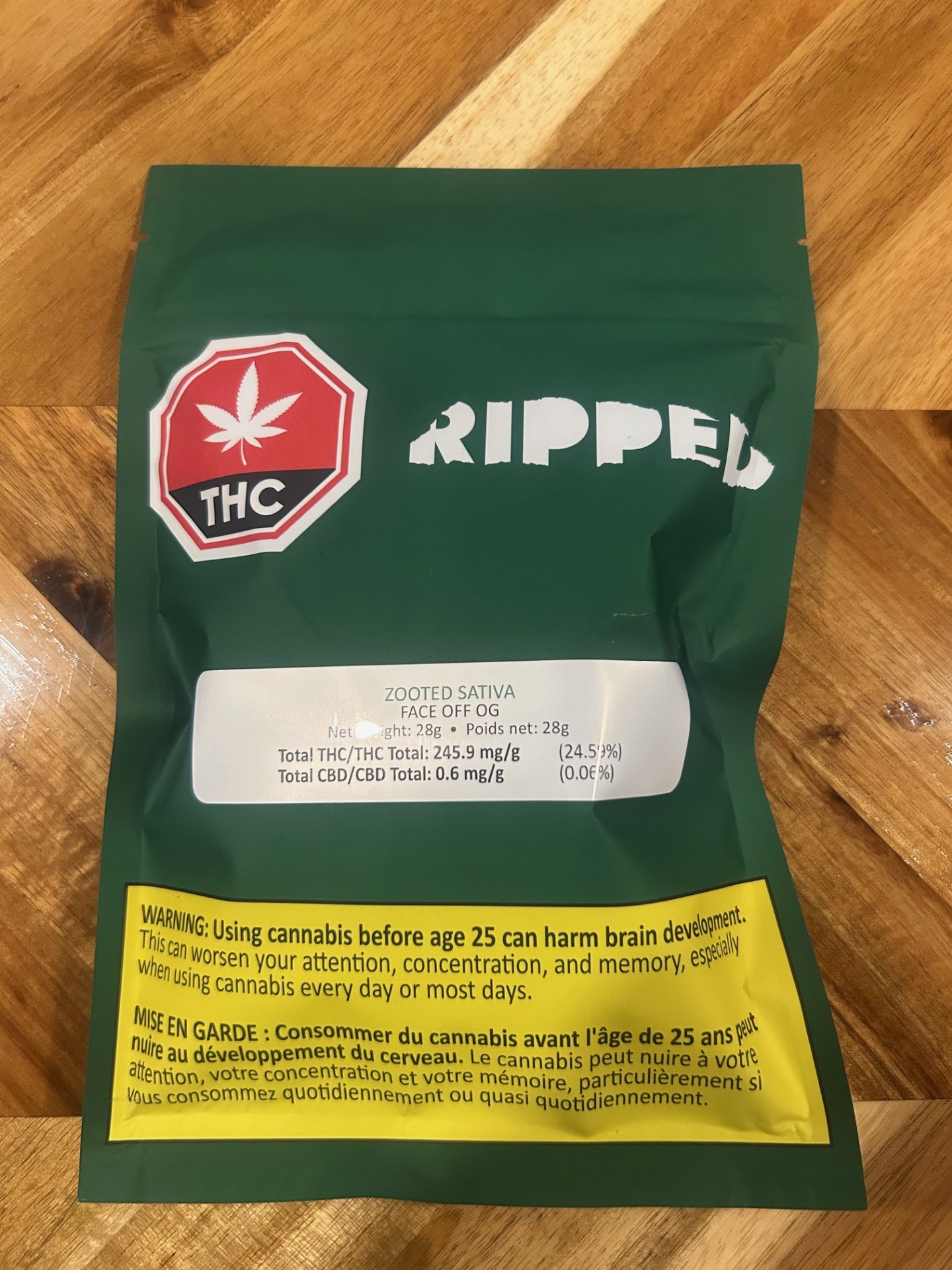 Ripped -  Zooted Sativa 28g Dried Flower