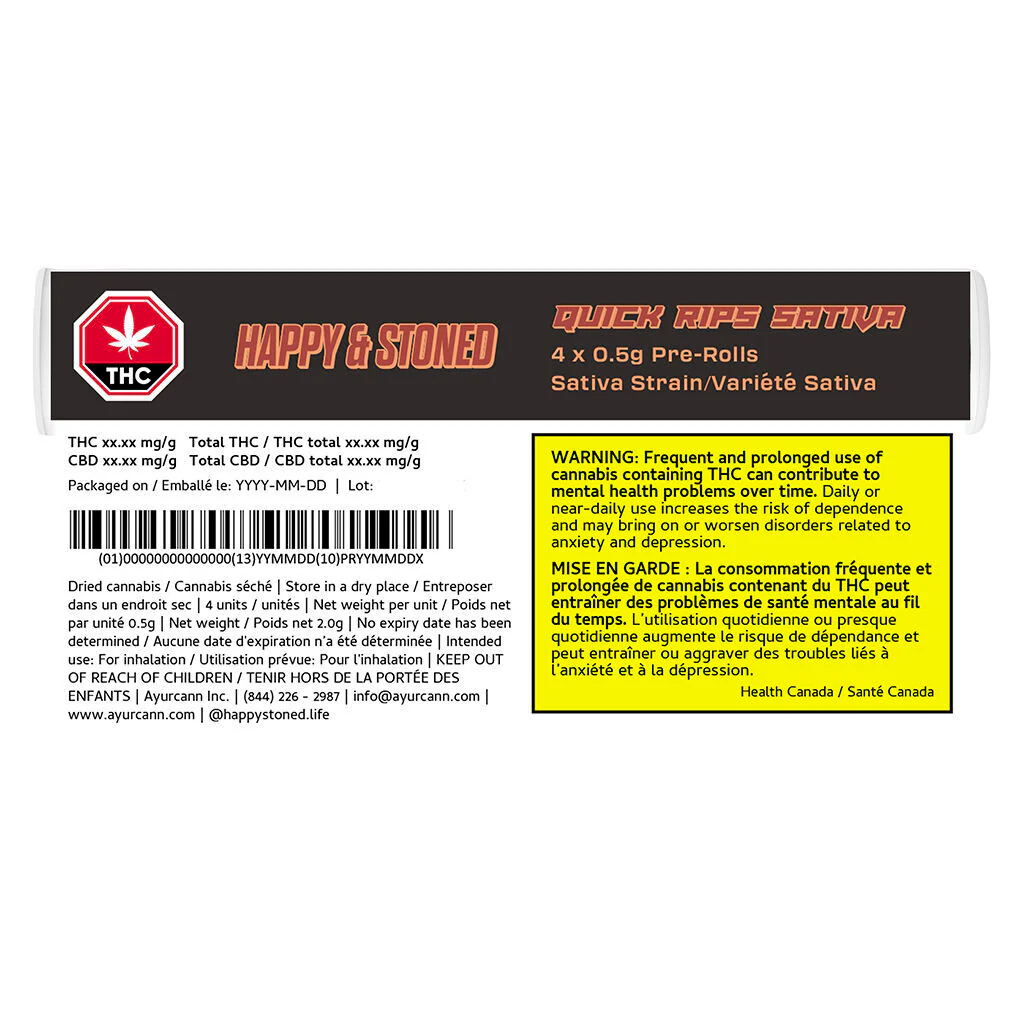 Happy & Stoned - Quick Rips Sativa Pre-roll 4x0.5g