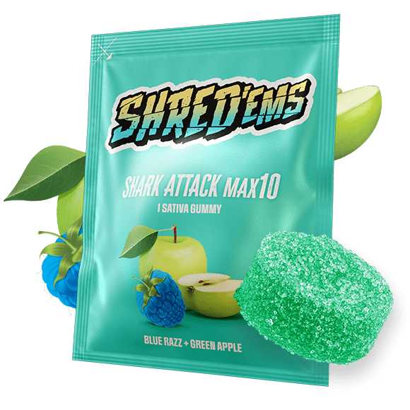 Shred'ems Shark Attack Sativa MAX10 1x4.5g THC Soft Chew