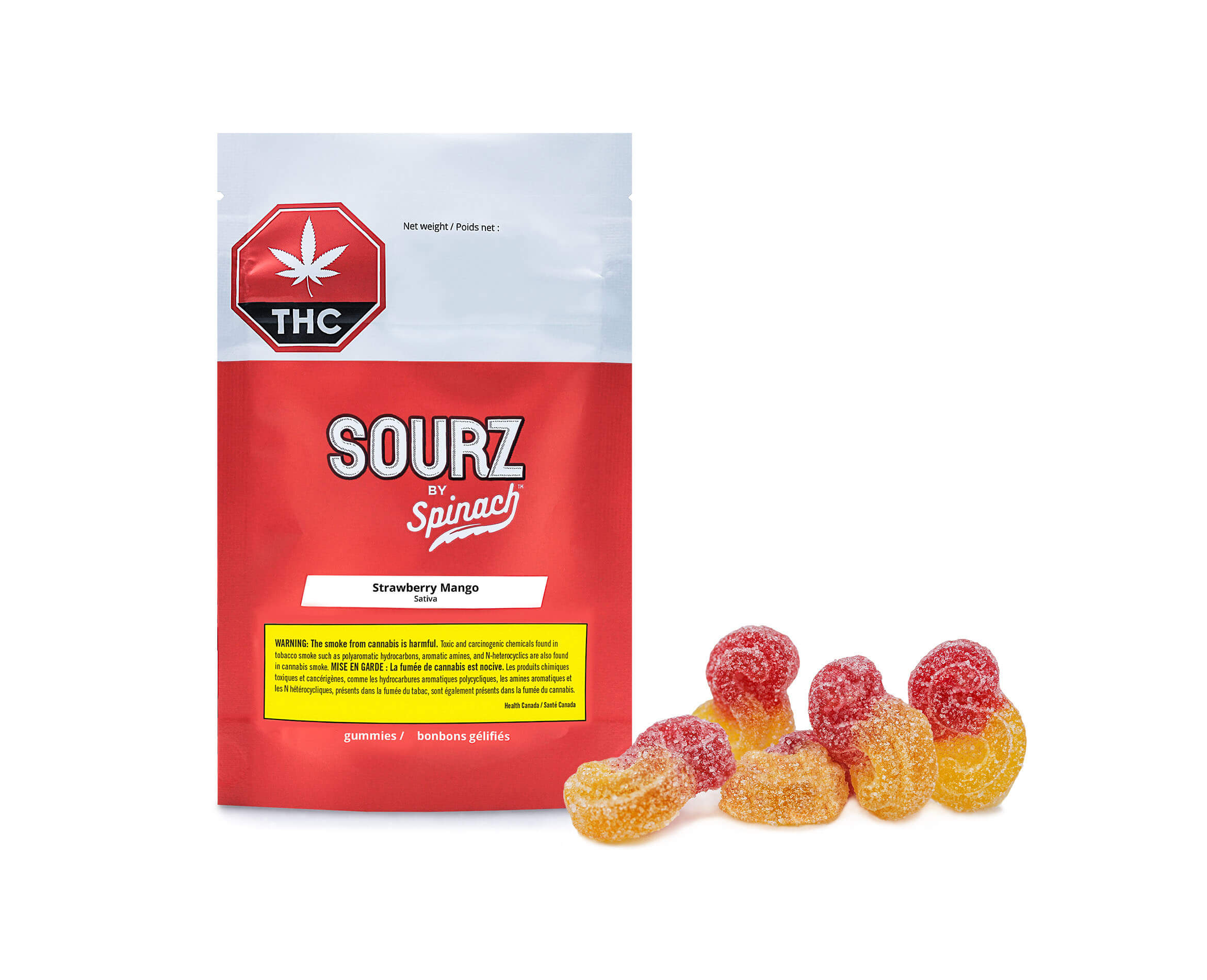 SOURZ by Spinach Strawberry Mango Soft Chews 5x5 g  5 x 2mg THC