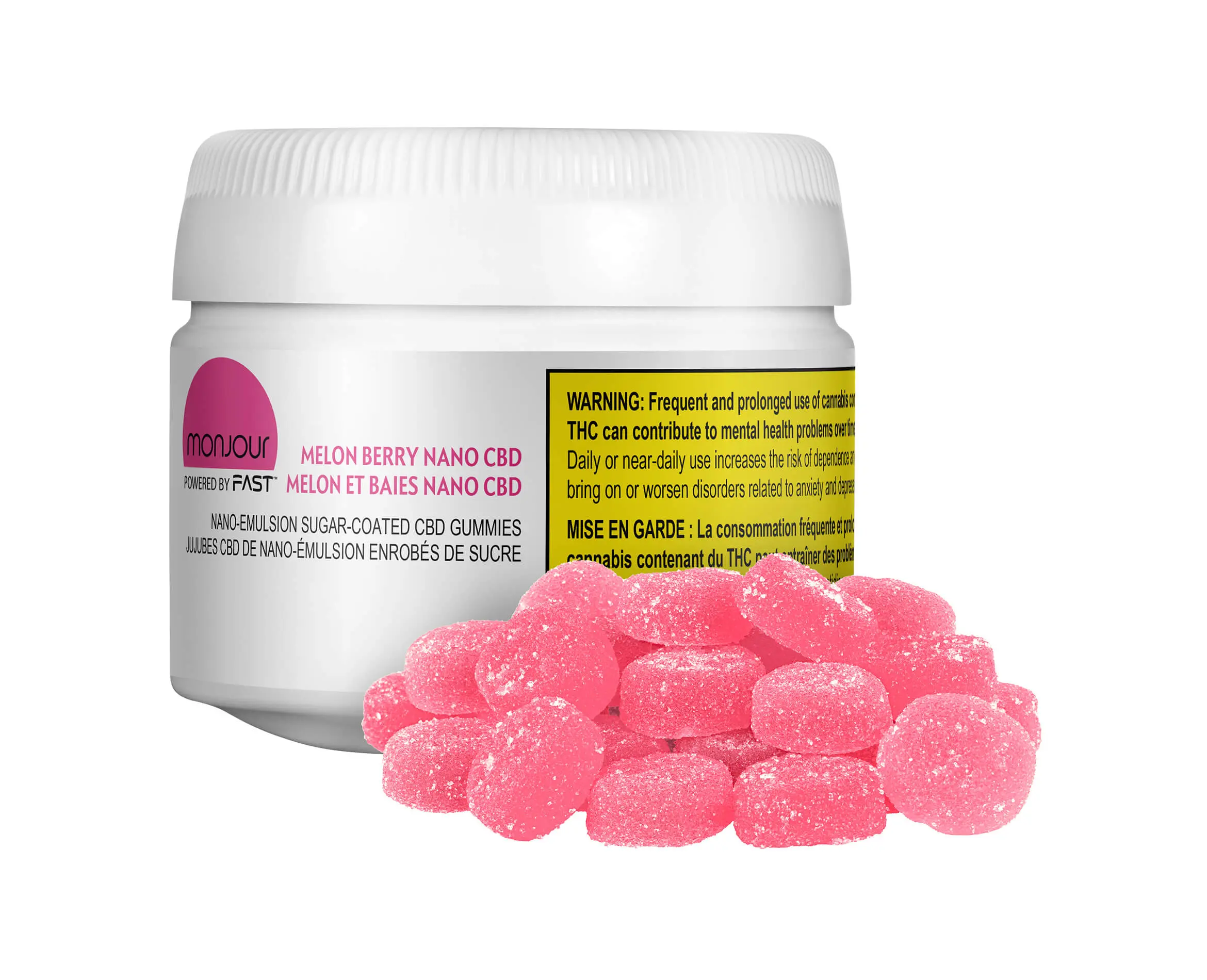 Monjour Melon Berry Nano CBD 30 x 4.5g 20mg CBD Soft Chews