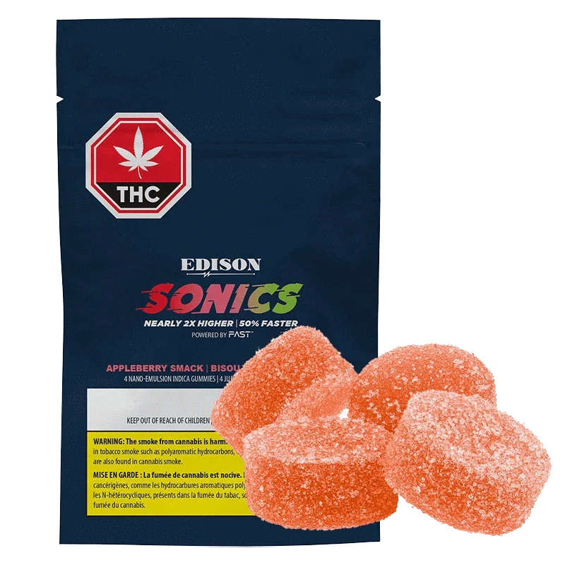 Product image Edison Sonics Appleberry Smack Indica THC 4x4.5g soft chews 1