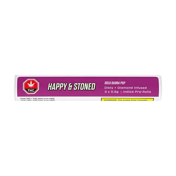 Happy & Stoned - Bold Bubba Pop Disty + Diamond  Infused Pre-roll 3x0.5g