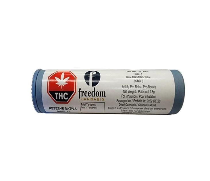 Product image Freedom Reserve Sunrise  3 x 0.5g Straight Style PreRolls 1