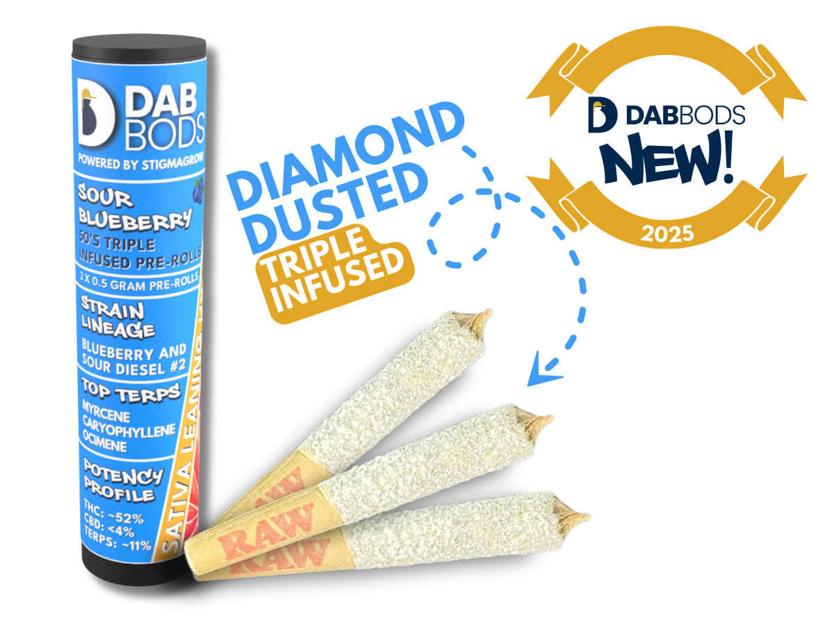 Product image Sour Blueberry 50's+ 3 x 0.5g Triple Infused PreRolls  3 x 1