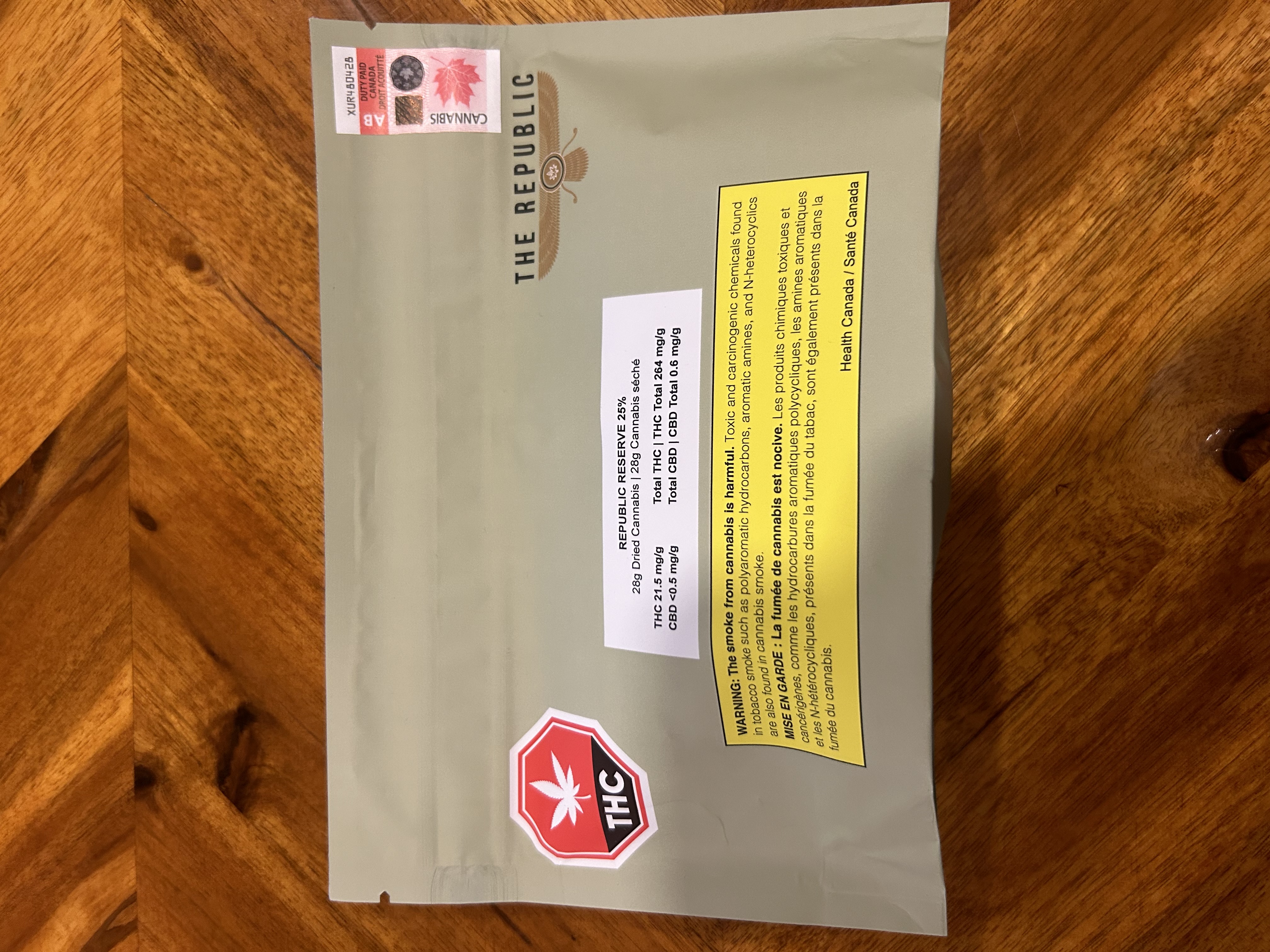 Product image Republic Reserve 25%+ Indica 28g Dried Flower 1