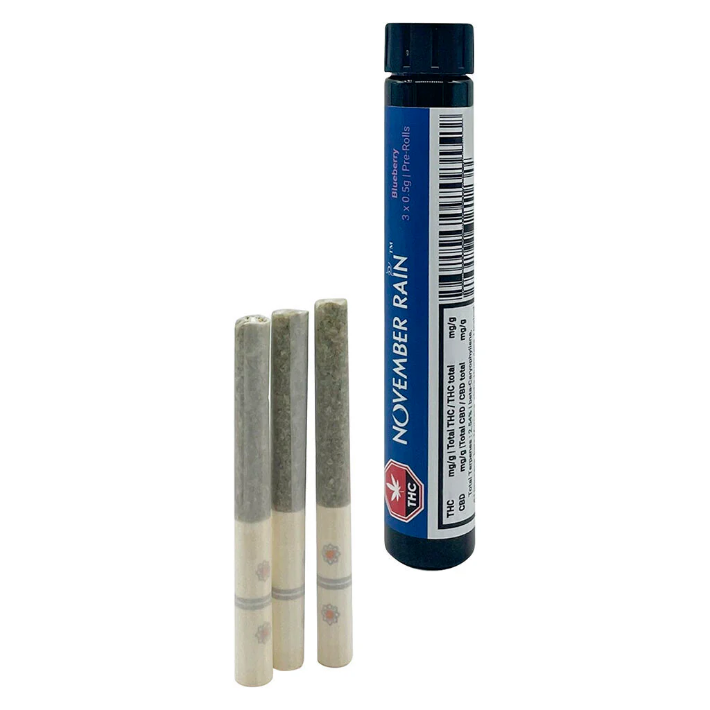 Product image November Rain Blast Blueberry 3 x 0.5g PreRolls  3 x 1