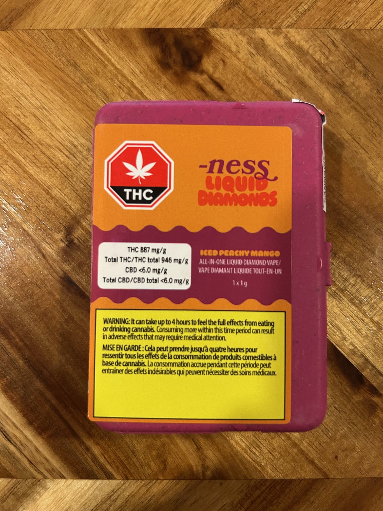 (ness)Iced  Peachy Mango Liquid Diamonds Disposable Vape