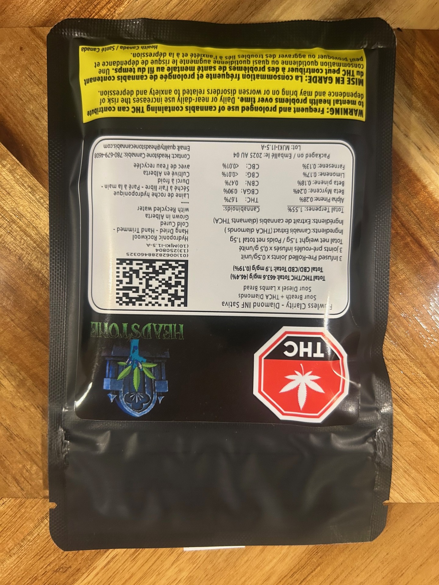 HeadStone Cannabis - Flawless Clarity 3 x 0.5g Diamond Infused Pre-Rolls 