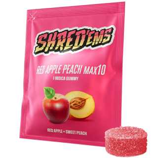 Shred'ems Red Apple Peach Indica MAX10 1x 4.5g THC Soft Chew